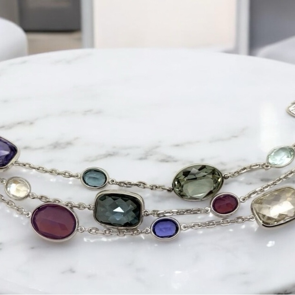 Swarovski Silver Bracelet with Multi-Colored Stones - Picture 3 of 3